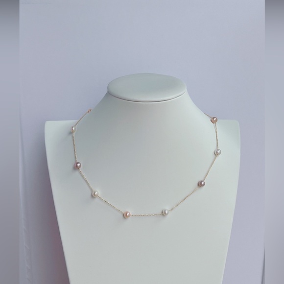 Black Friday Sale No 5 Handmade 14KGP Candy Color Freshwater Pearl Necklace - Picture 4 of 10